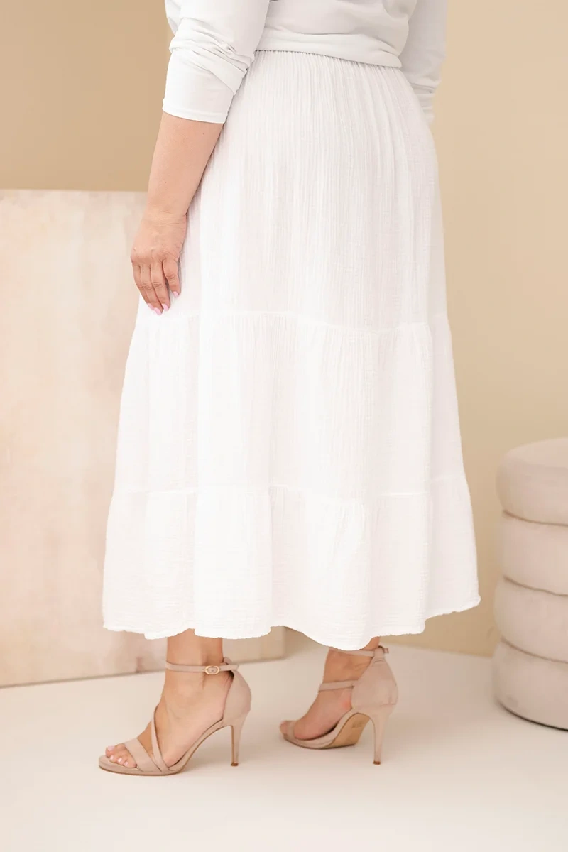 Plus Size sukňa z bavlny s volánom