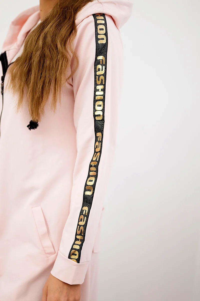 Sweatshirt with zip back powder pink