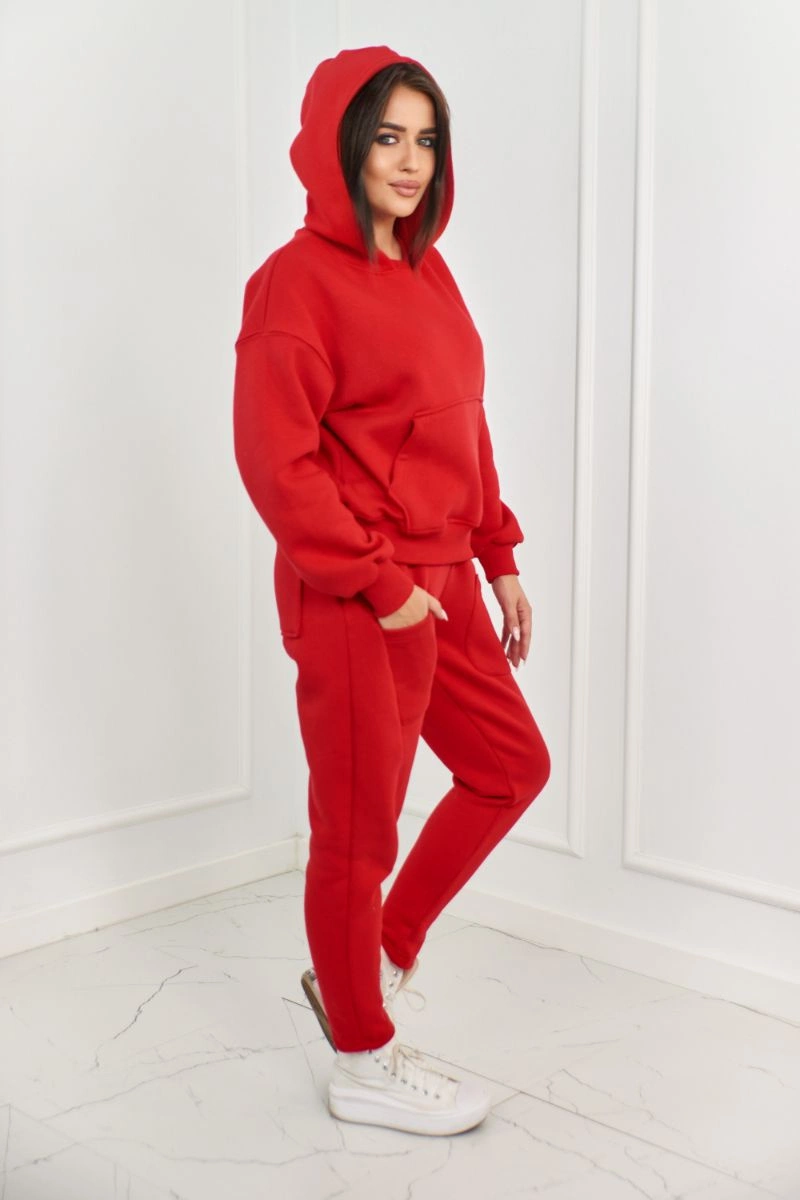 Insulated set sweatshirt + trousers red