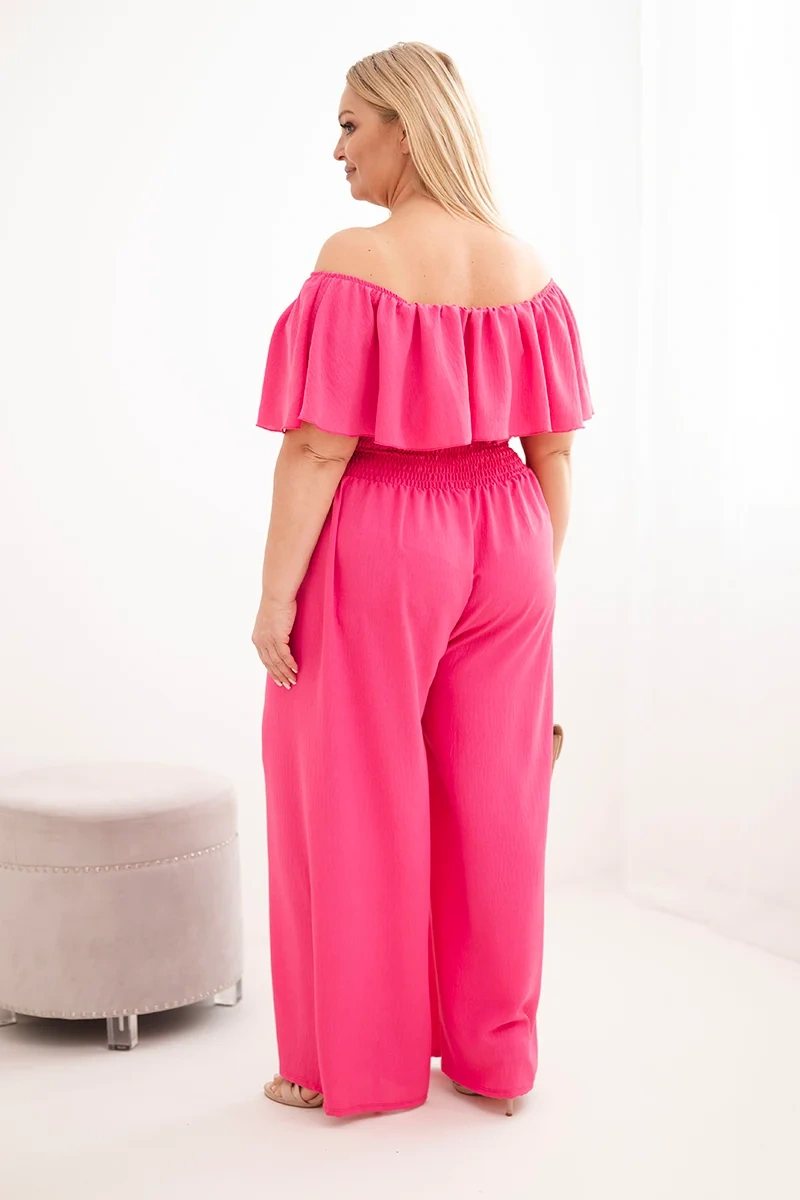 Dámsky plus-size overal s riasením