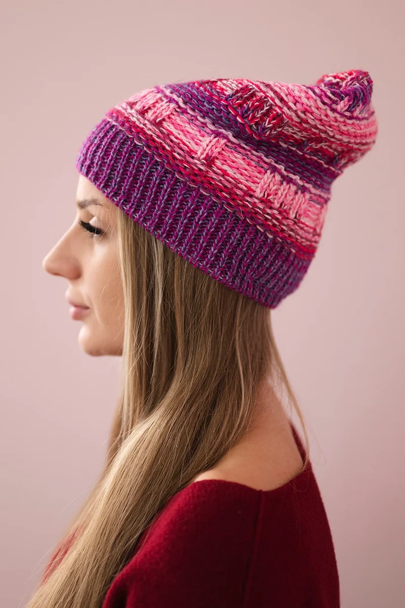 Kesi Čapica s fleece Patrycja K254 neónovo ružové+fialové