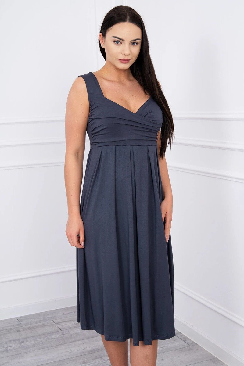 marka niezdefiniowana Dress with wide straps graphite