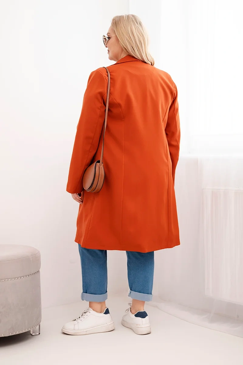 Kesi Plus Size dvojradový dámsky kabát