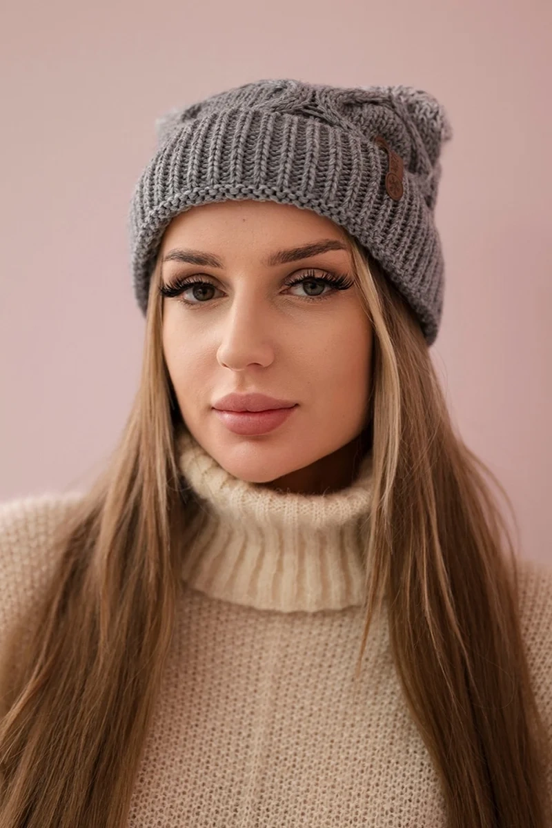 Kesi Fleecová čepice Alice K248 šedá+bílá