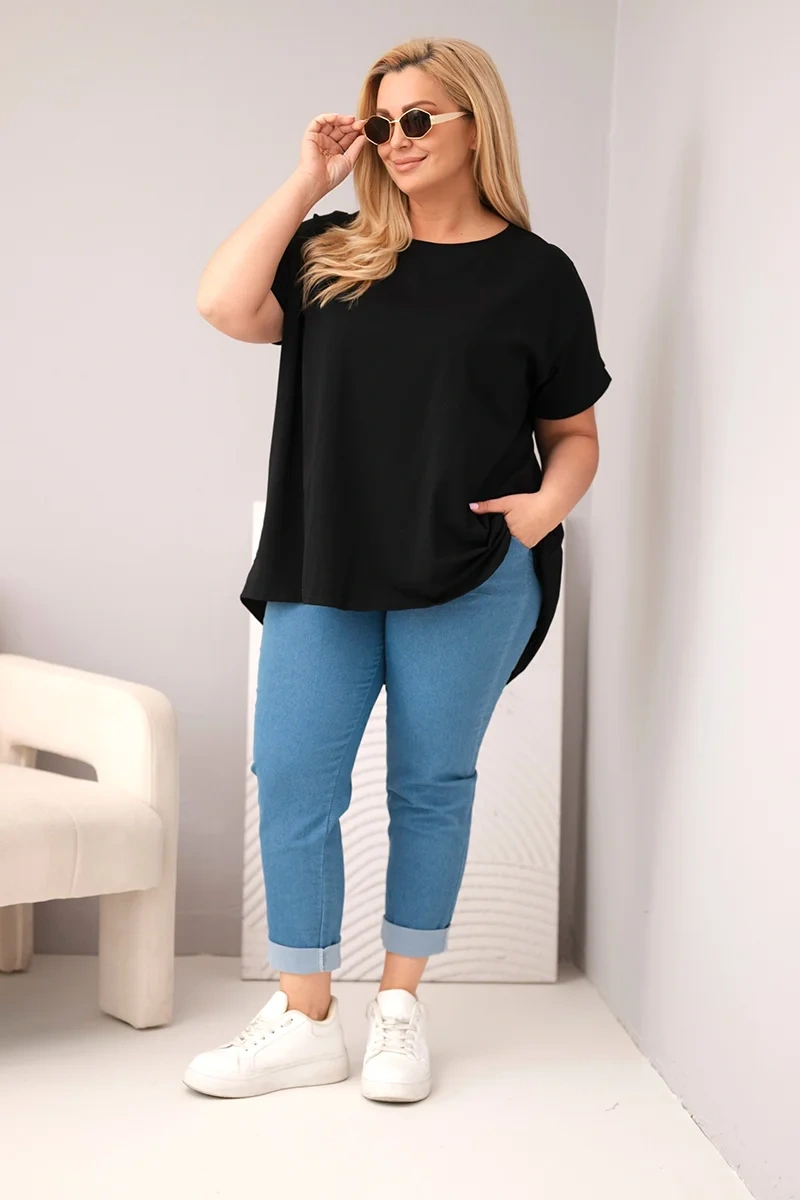 Dámska plus size blúzka s krátkym rukávom