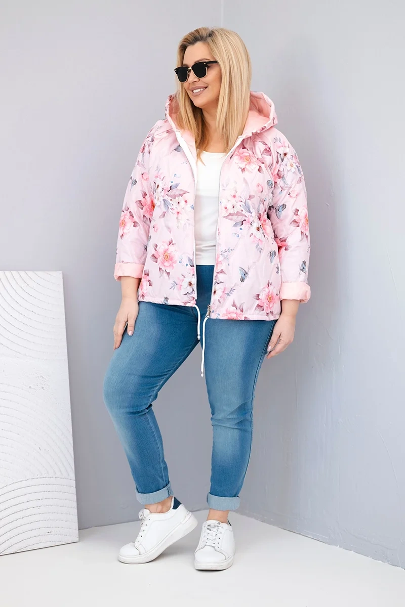 Kesi Plus Size prešívaná bunda s kapucňou
