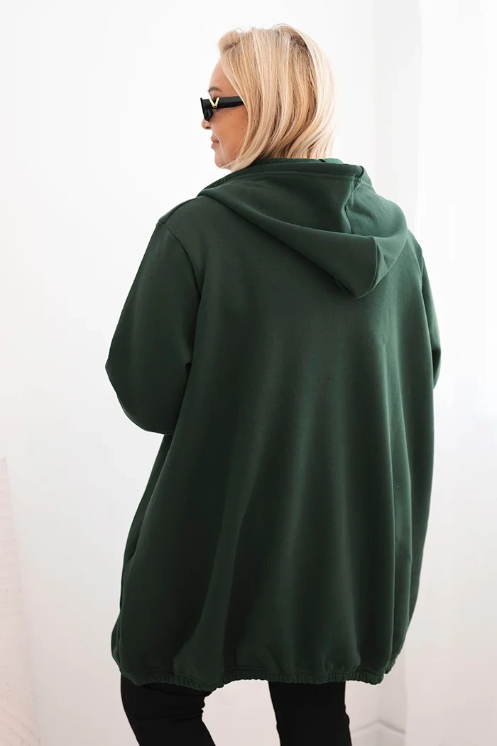 Kesi Women's insulated Plus Size hoodie with a V-neck brown