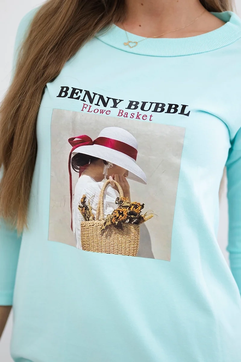 Dress with mint print Basket