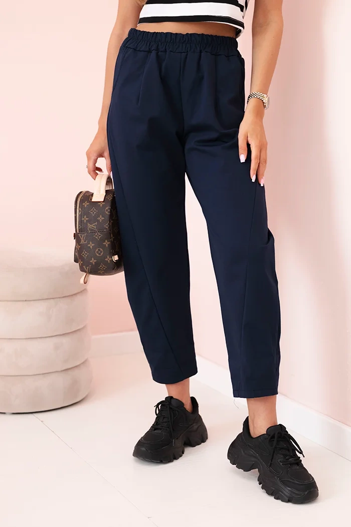 Kesi Włoski Trousers with pockets Summer Punto navy blue