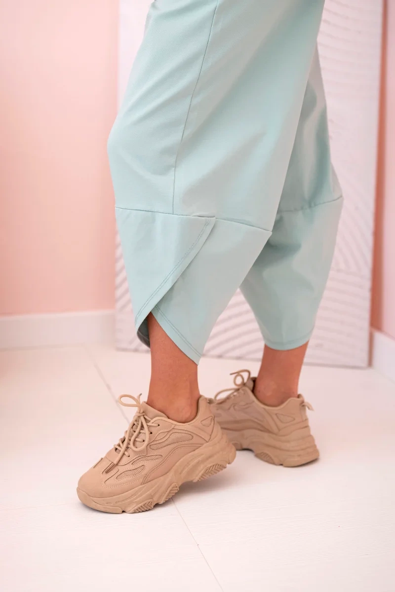 Włoski Set of new punto sweatshirt pants dark khaki
