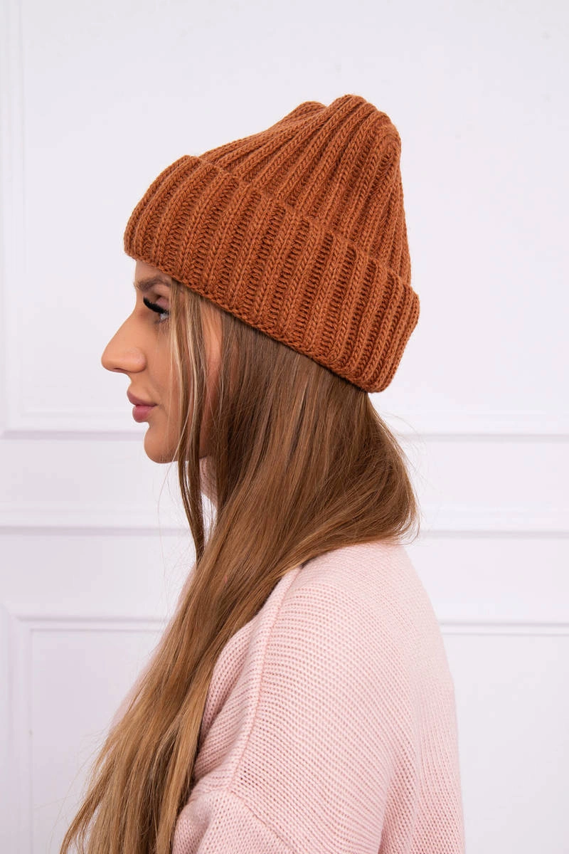 marka niezdefiniowana Cap with turn up Magda K293 camel