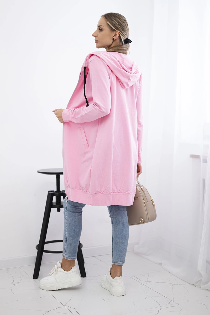Hooded and hooded dress light pink