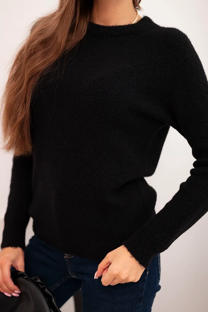 Kesi Włoski Women&#039;s sweater made of baby alpaca with long sleeves black