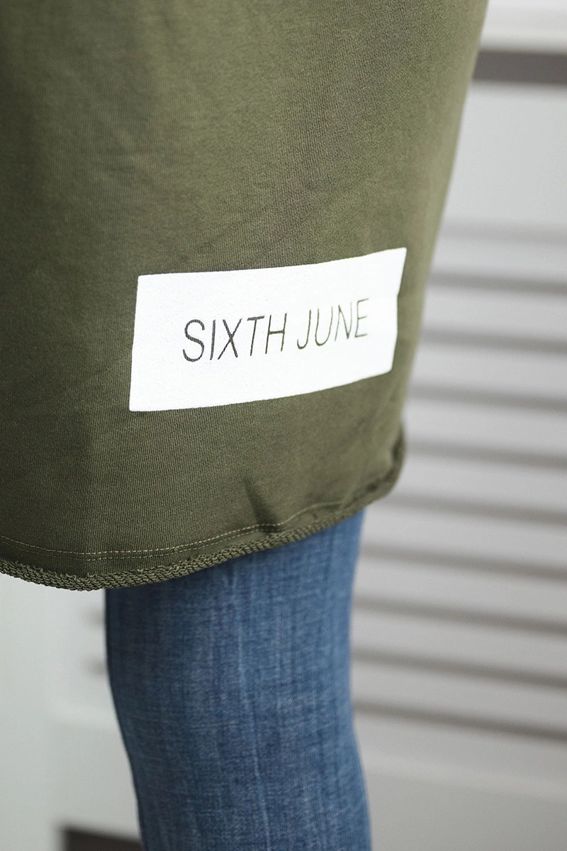 Coat with subtitles khaki