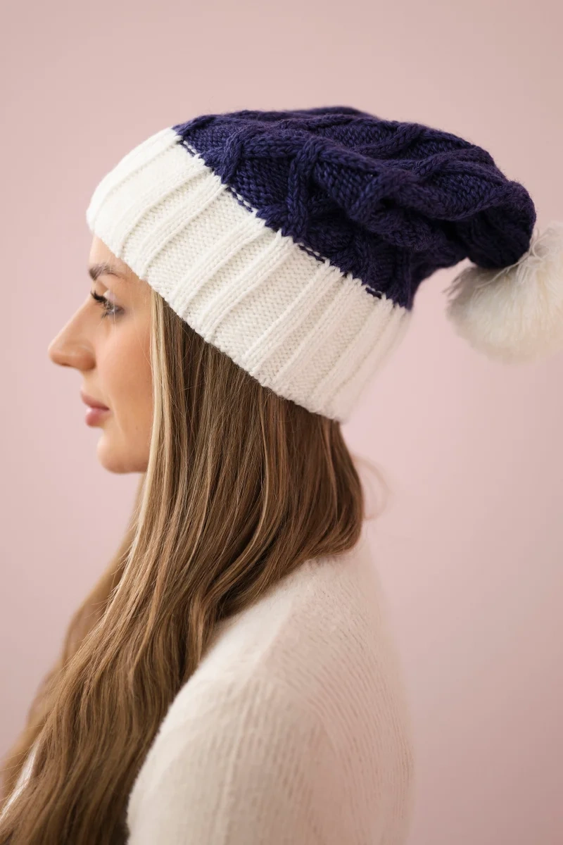 Kesi Čapica с fleece Milano K203 tmavo fialová+ecru