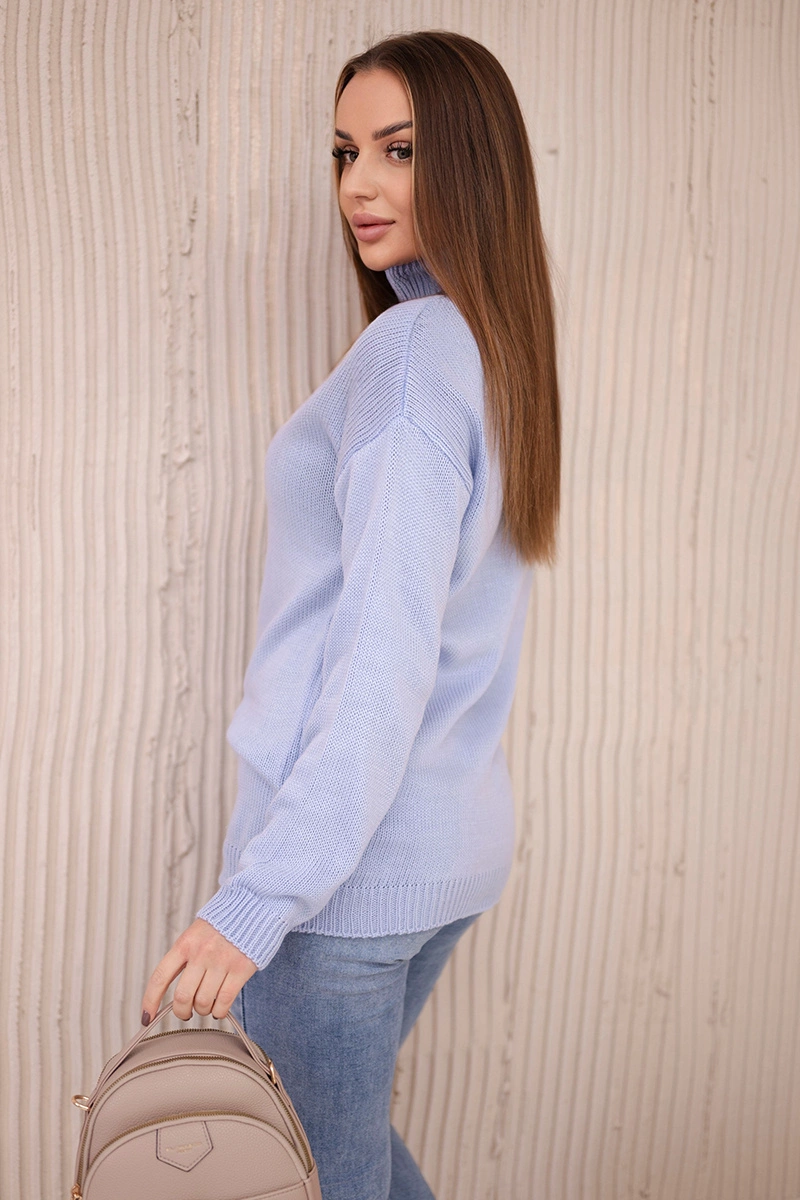 Blue turtleneck sweater