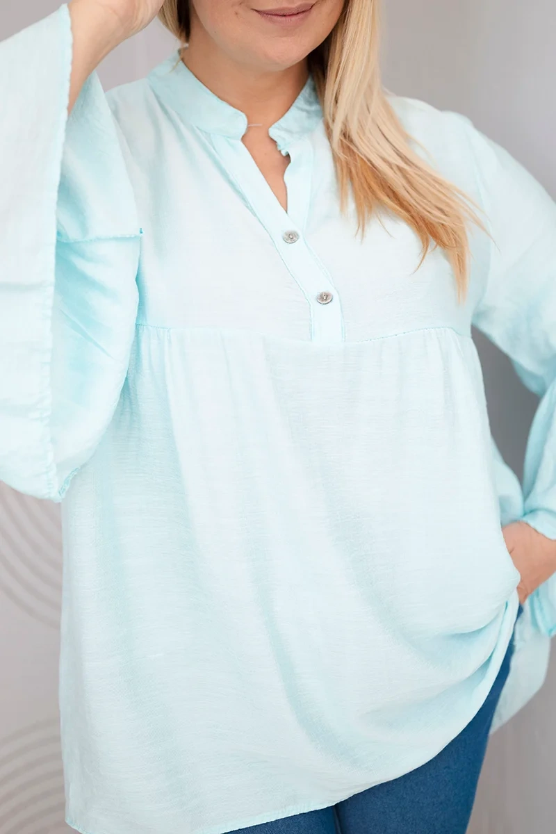 Kesi dámska plus-size viskózová blúzka s volánovým rukávom