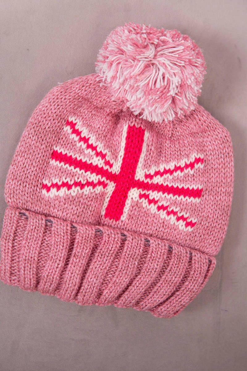 marka niezdefiniowana Cap with a pompom Elizabeth K386 dark pink