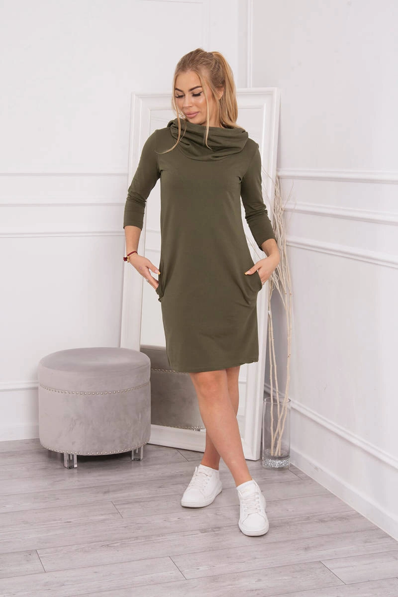 Dress with hood and khaki pockets