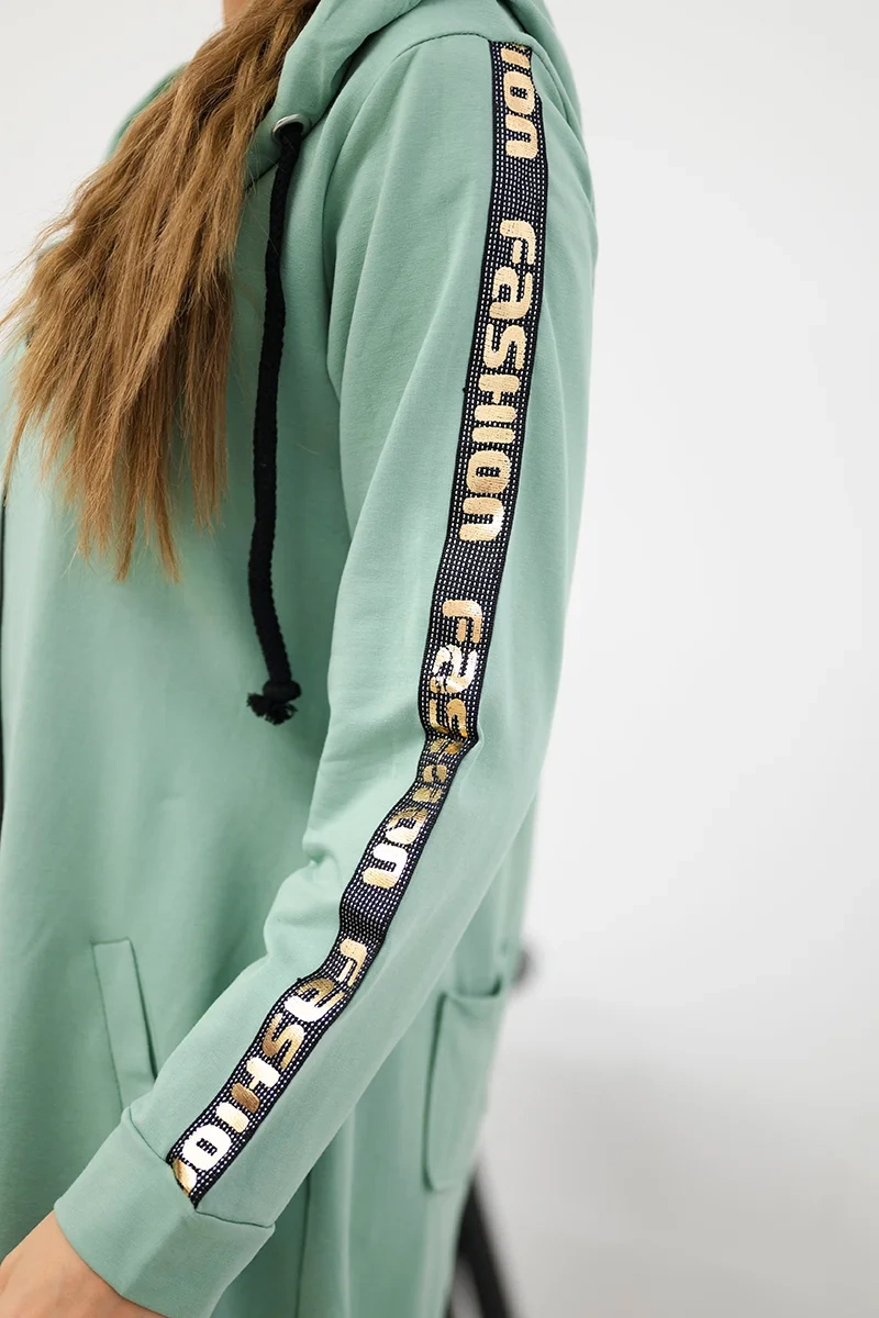 Dark mint zip-up sweatshirt