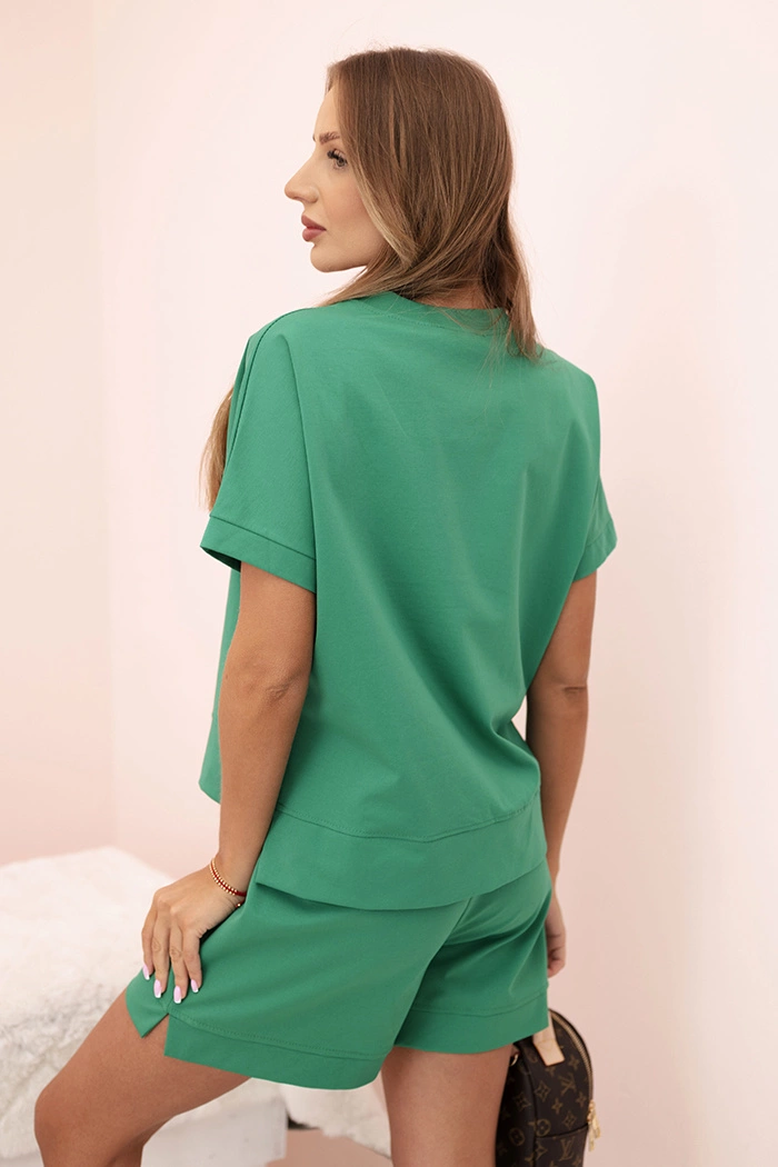 Kesi Włoski Women&#039;s punto set with short sleeves and shorts green