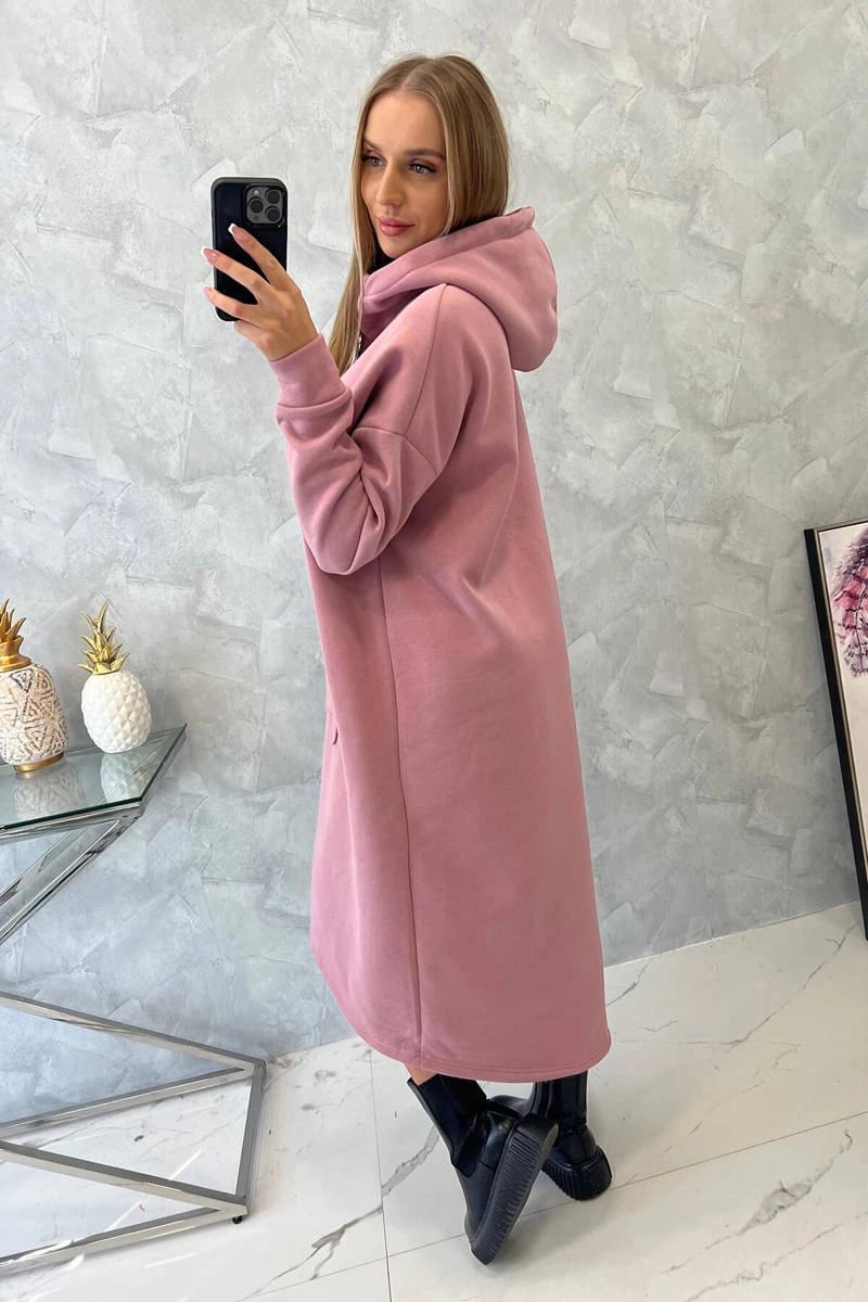 Insulated dress with hood navy pink
