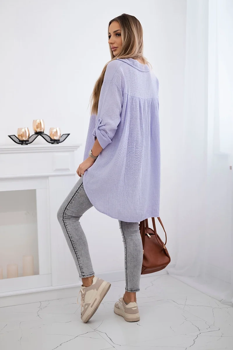 Kesi Włoski Cotton muslin shirt light purple