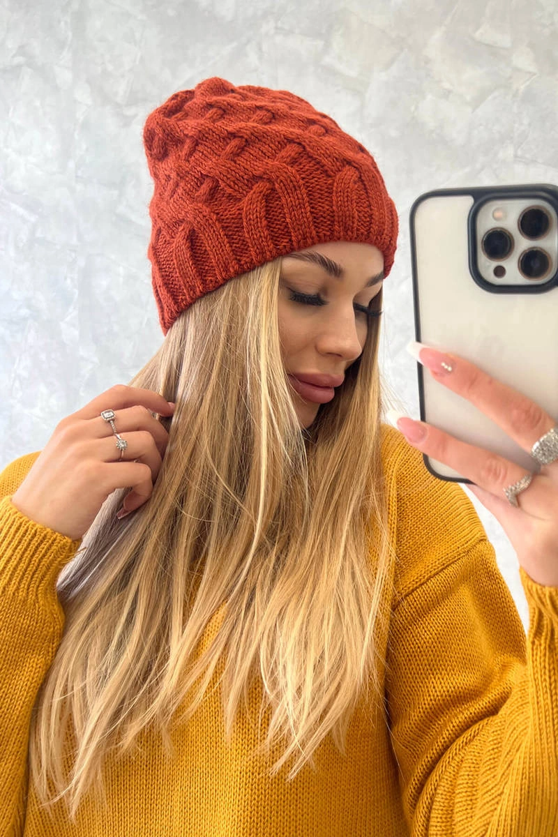 Kesi Cap with fleece Agnieszka K239 foxy