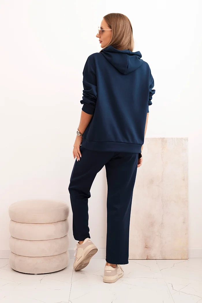 Kesi Włoski Women&#039;s set buttery hoodie and pants with a belt navy