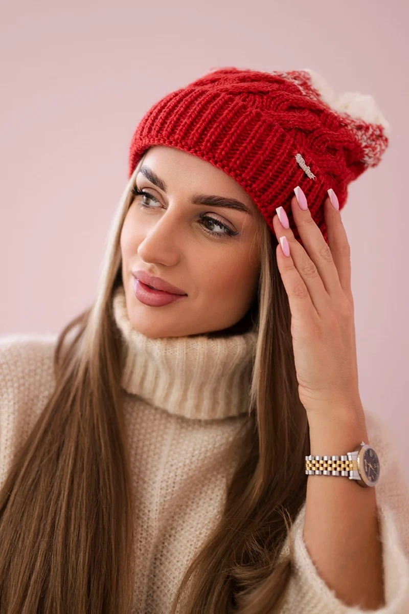 marka niezdefiniowana Čapica s fleece Ilona K218 malina+ecru