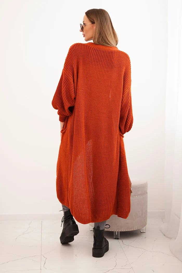 Kesi Włoski Long cardigan sweater red