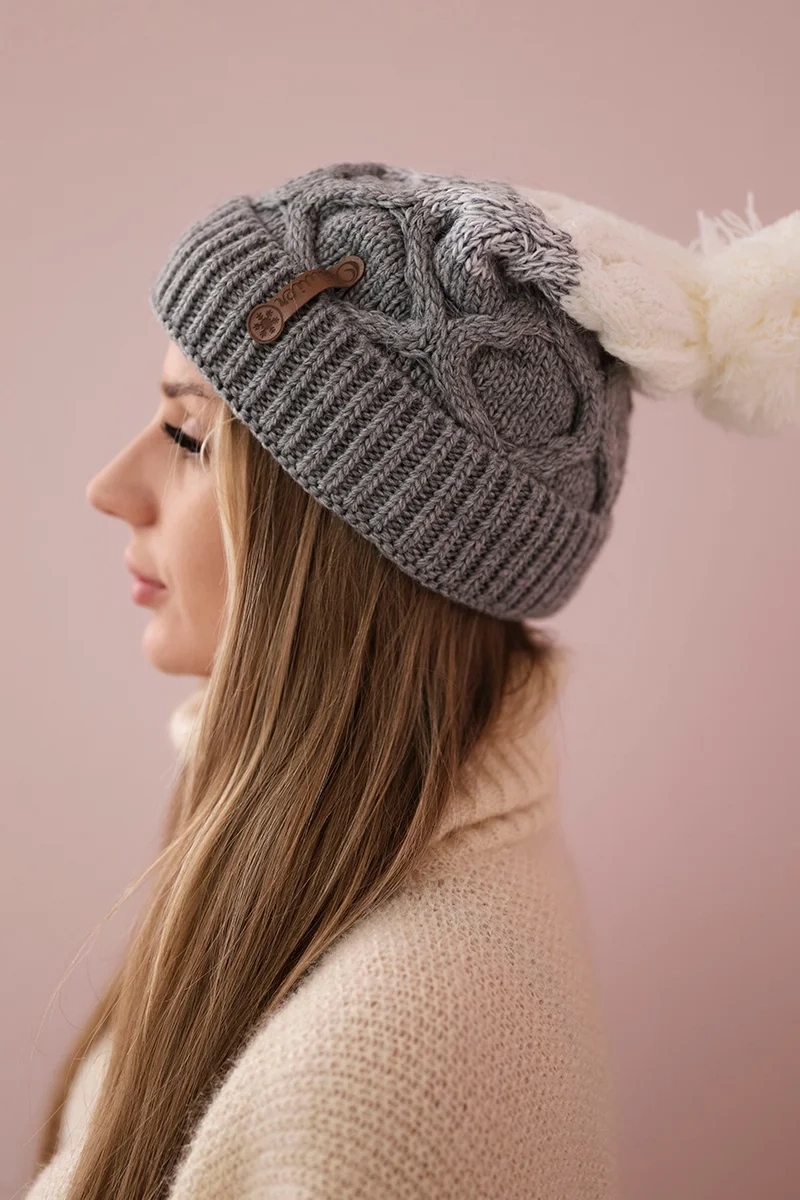 Kesi Cap with fleece Alice K248 gray+white