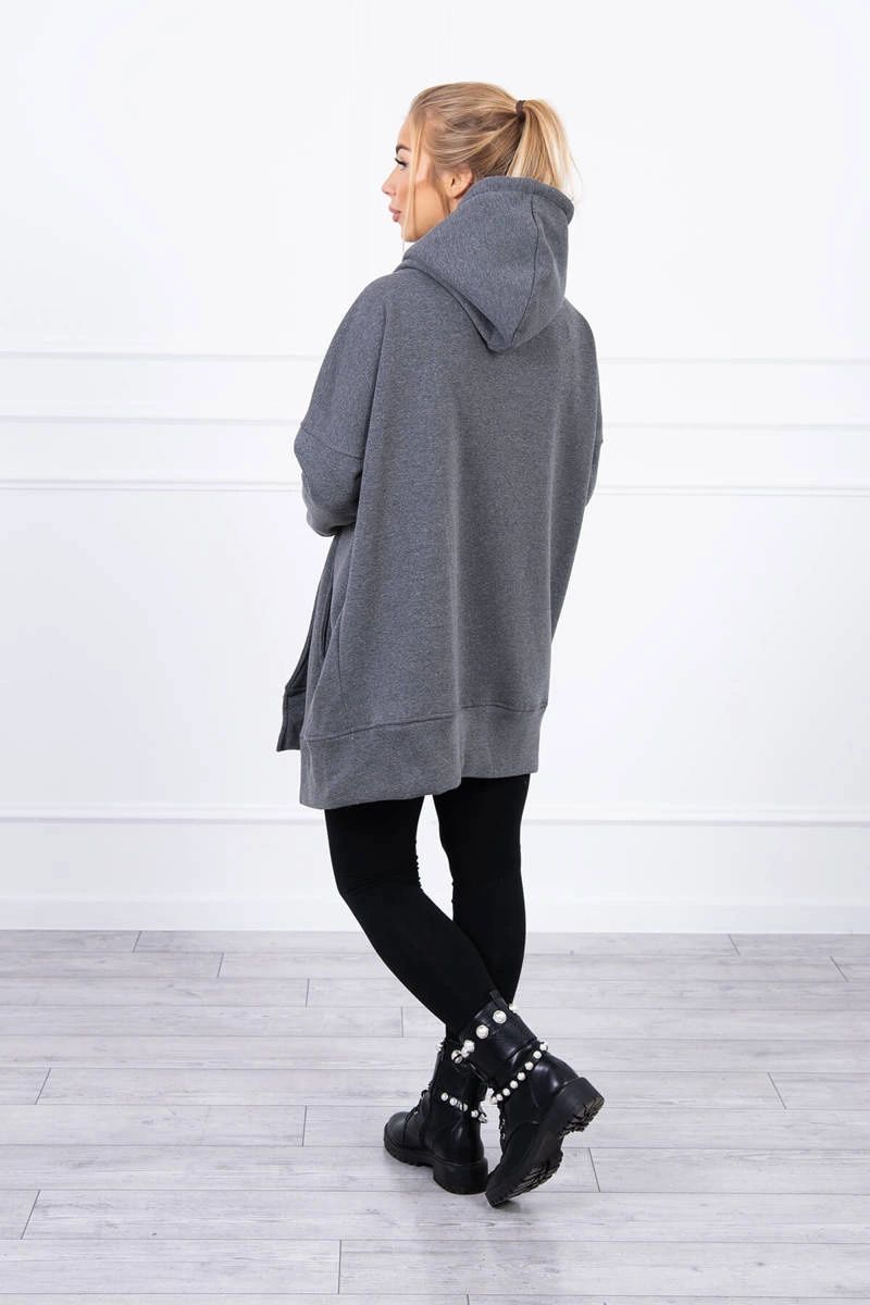 marka niezdefiniowana Insulated sweatshirt with a zipper graphite