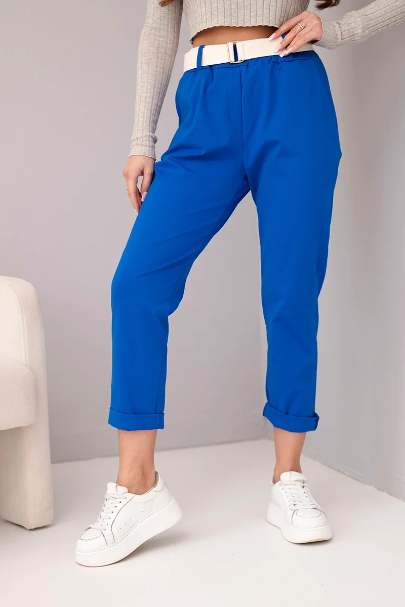 Дамски памучен панталон Kesi с колан