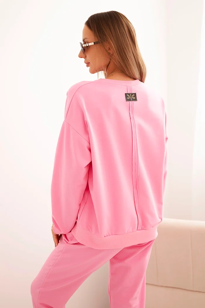 Polski Women&#039;s cotton set with Minimal print light pink