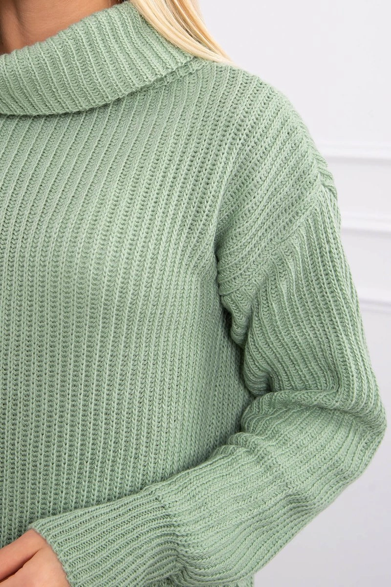 Kesi Sweater with golf dark mint