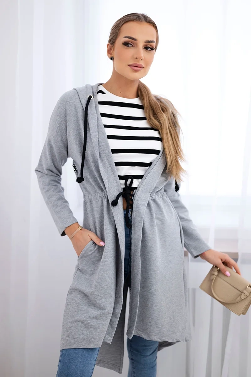 Coat with a longer back grey