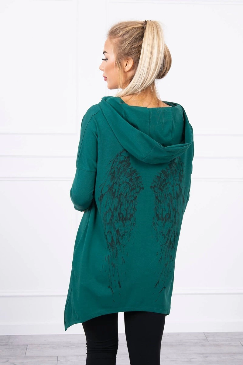 Kesi Sweatshirt with a print of wings green