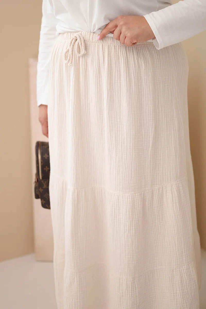 Kesi Plus Size bavlnená sukňa s volánom