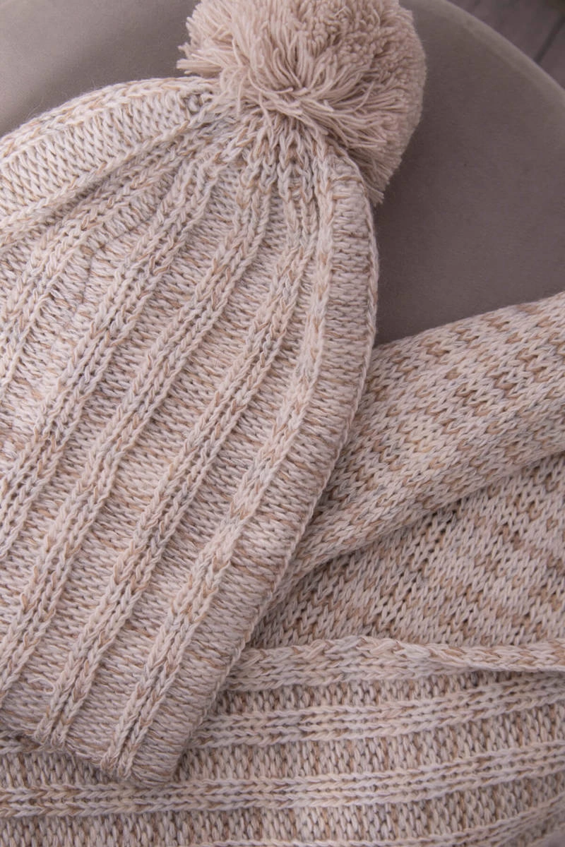 Women&#039;s fleece set 4 Pory Roku K263 camel+white