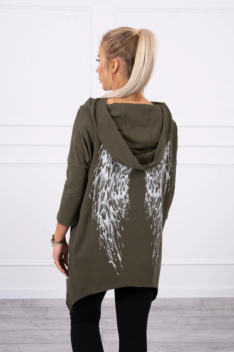 Kesi Sweatshirt with a print of wings khaki