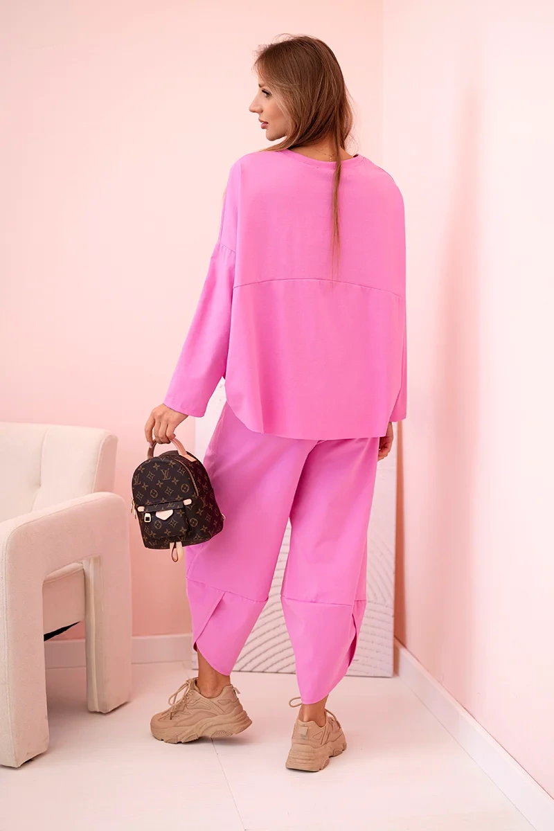 Set of new punto sweatshirt pants in light pink color