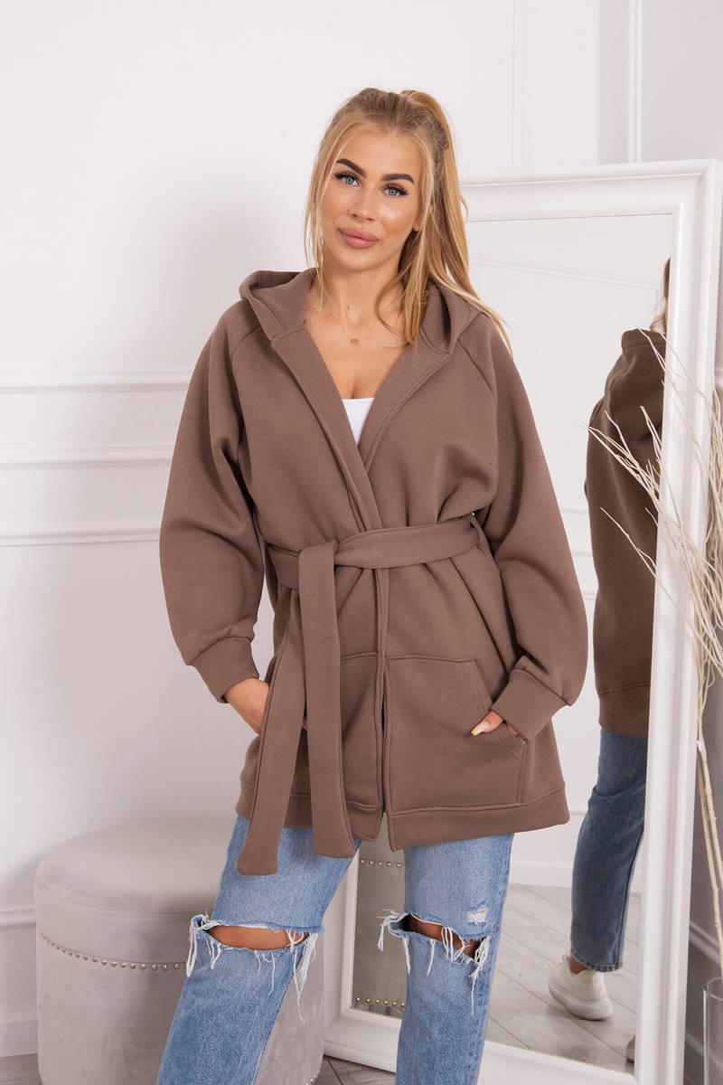 Insulated Raincoat With Waist Tie Mocha