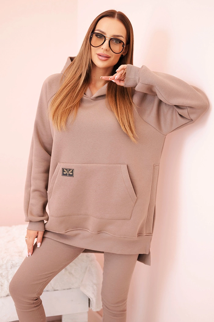 Polski Women&#039;s cotton set hoodie and high-waisted leggings fango