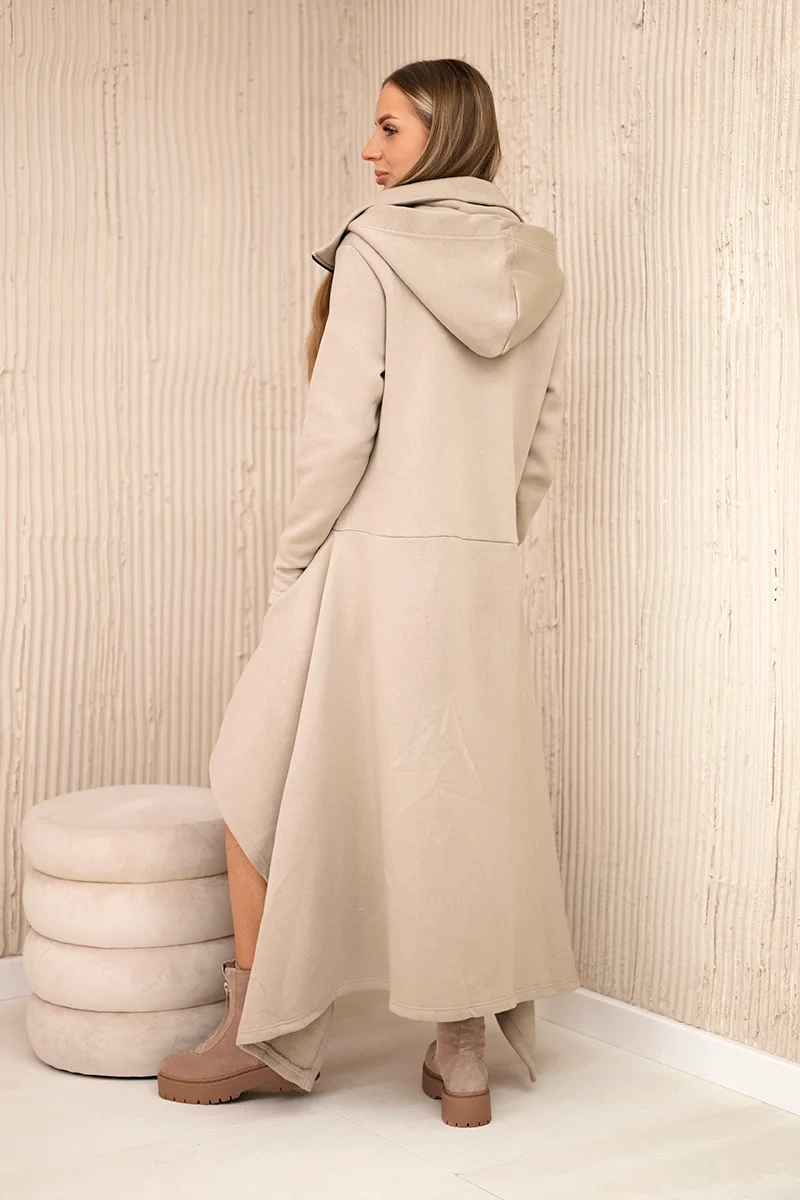 Insulated dress with long sides light beige
