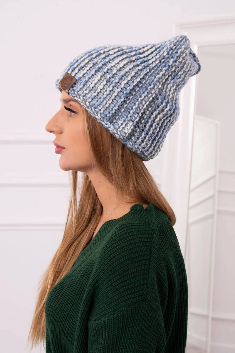Kesi Cap with fleece Zoja K306 ecru + blue