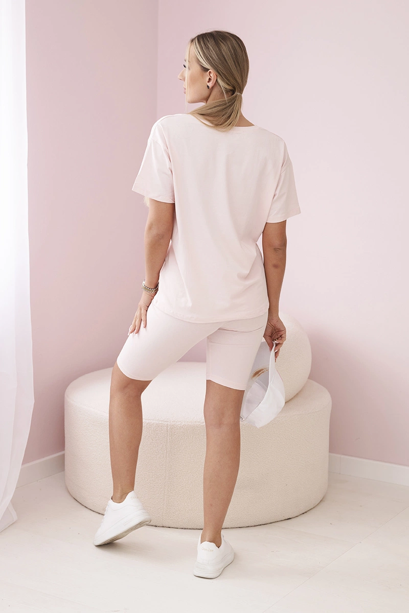 Set of top+leggings powder pink