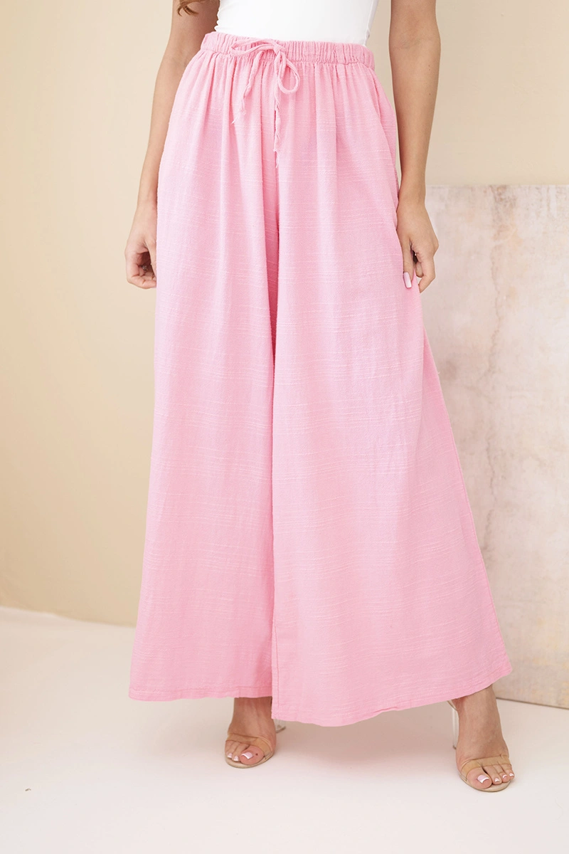 Дамски широки памучни панталони Kesi