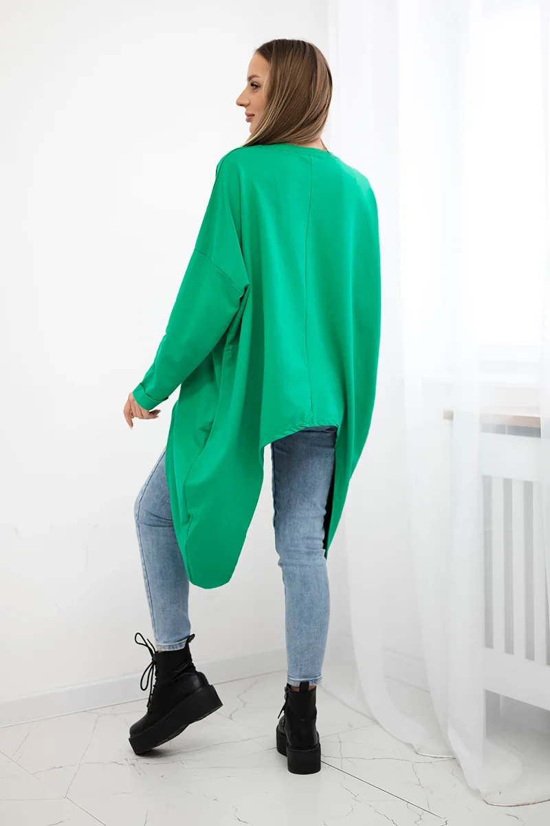 Oversize print blouse light green