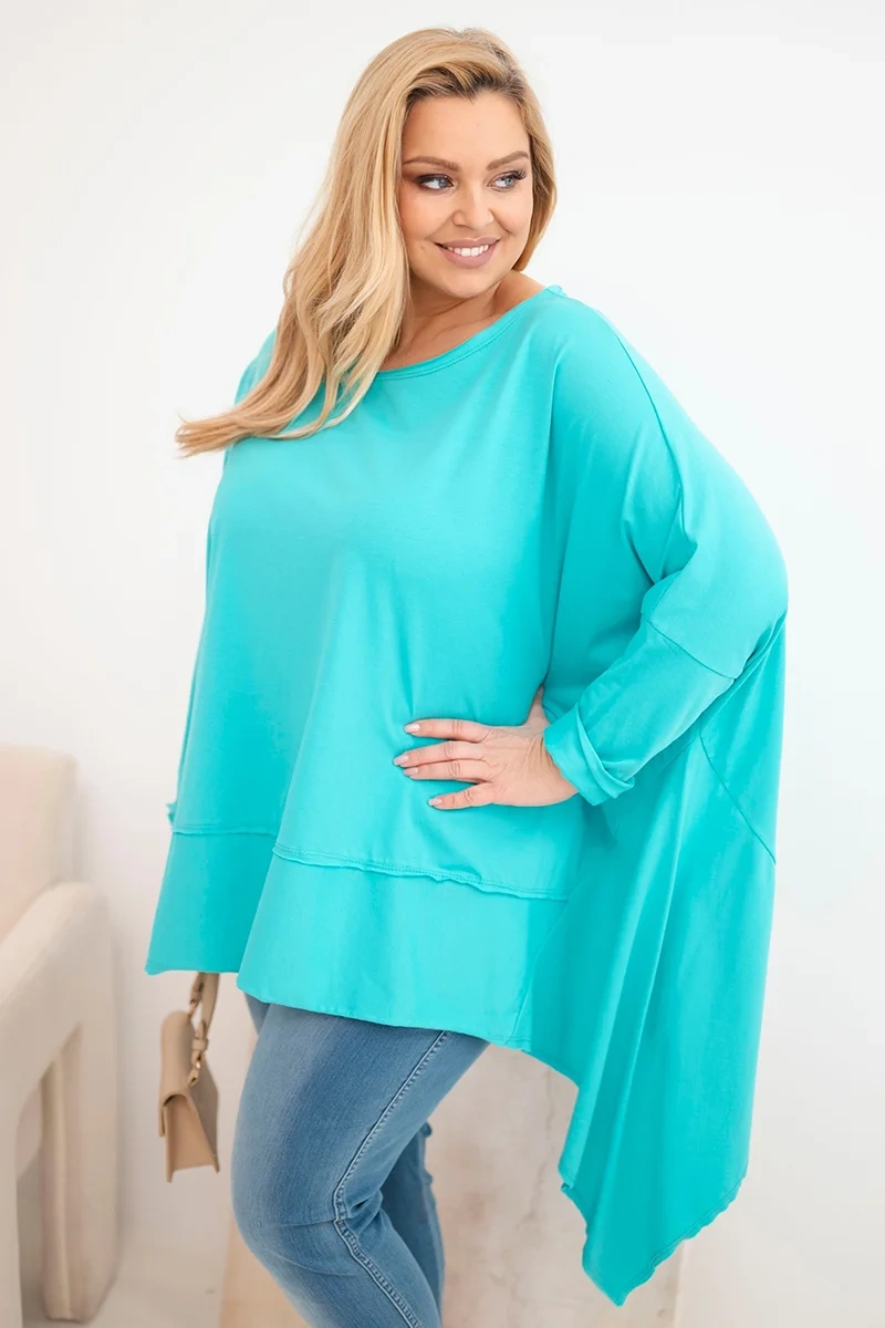 Plus size tunika s asymetrickým spodkem